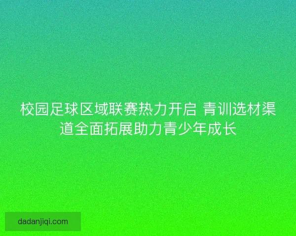 校园足球区域联赛热力开启 青训选材渠道全面拓展助力青少年成长 校园足球区域联赛热力开启 青训选材渠道全面拓展助力青少年成长